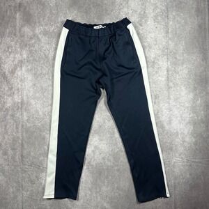 Tory Sport Womens Track Pants Navy Blue White Side Stripe Ankle Zip Size Small